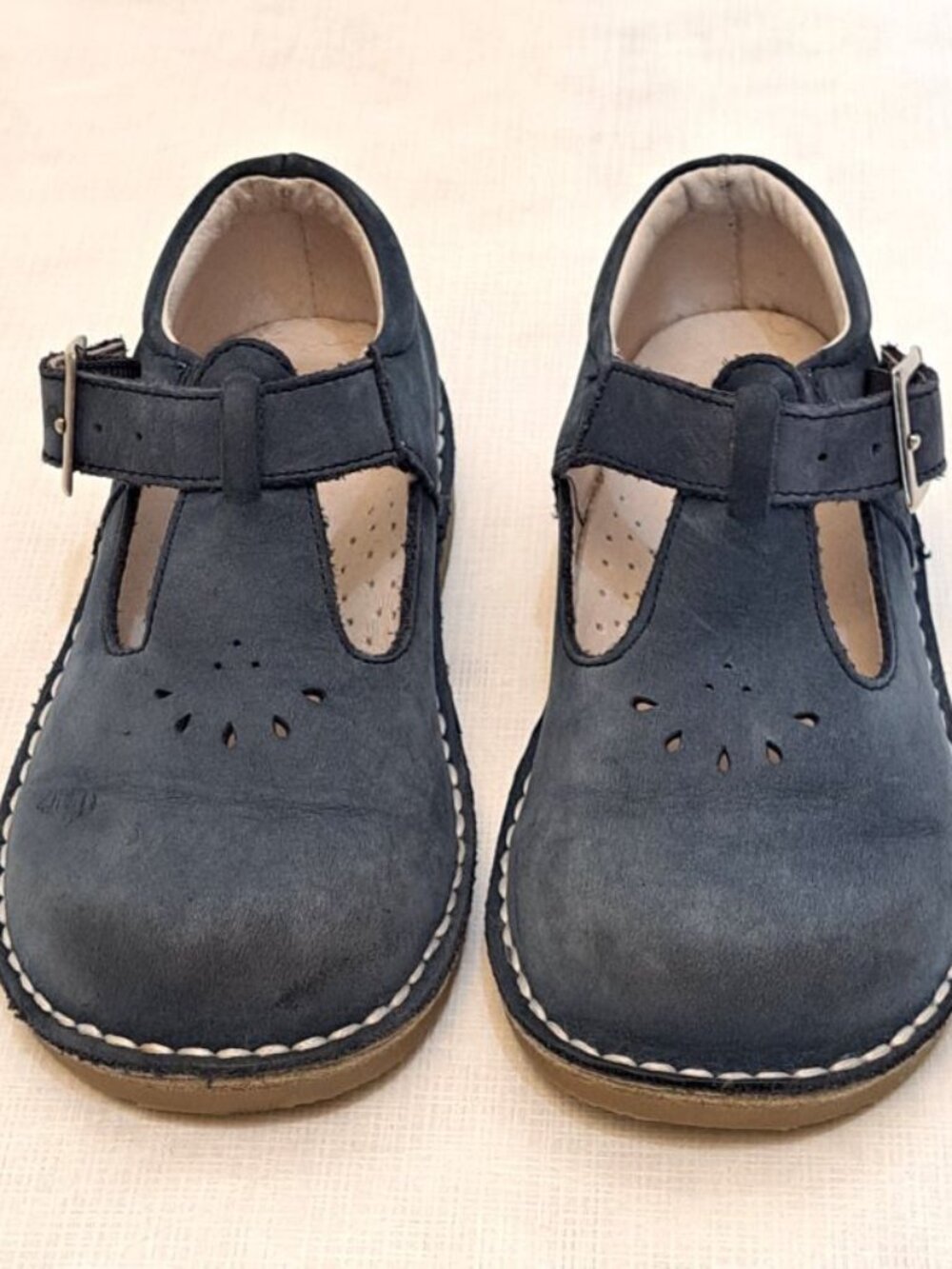 Willits Blue Suede T-Strap Girls Mary Jane Shoes Size 10 M Valerie GUC